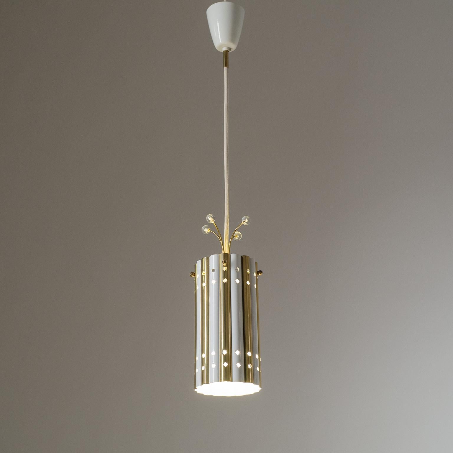 Rare Brass and Glass Pendants, 1950s 1