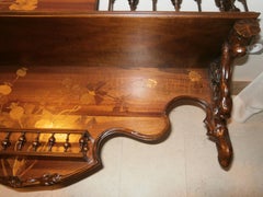 Rare Emile Gallé Art Nouveau Wall Shelf, France, 1900