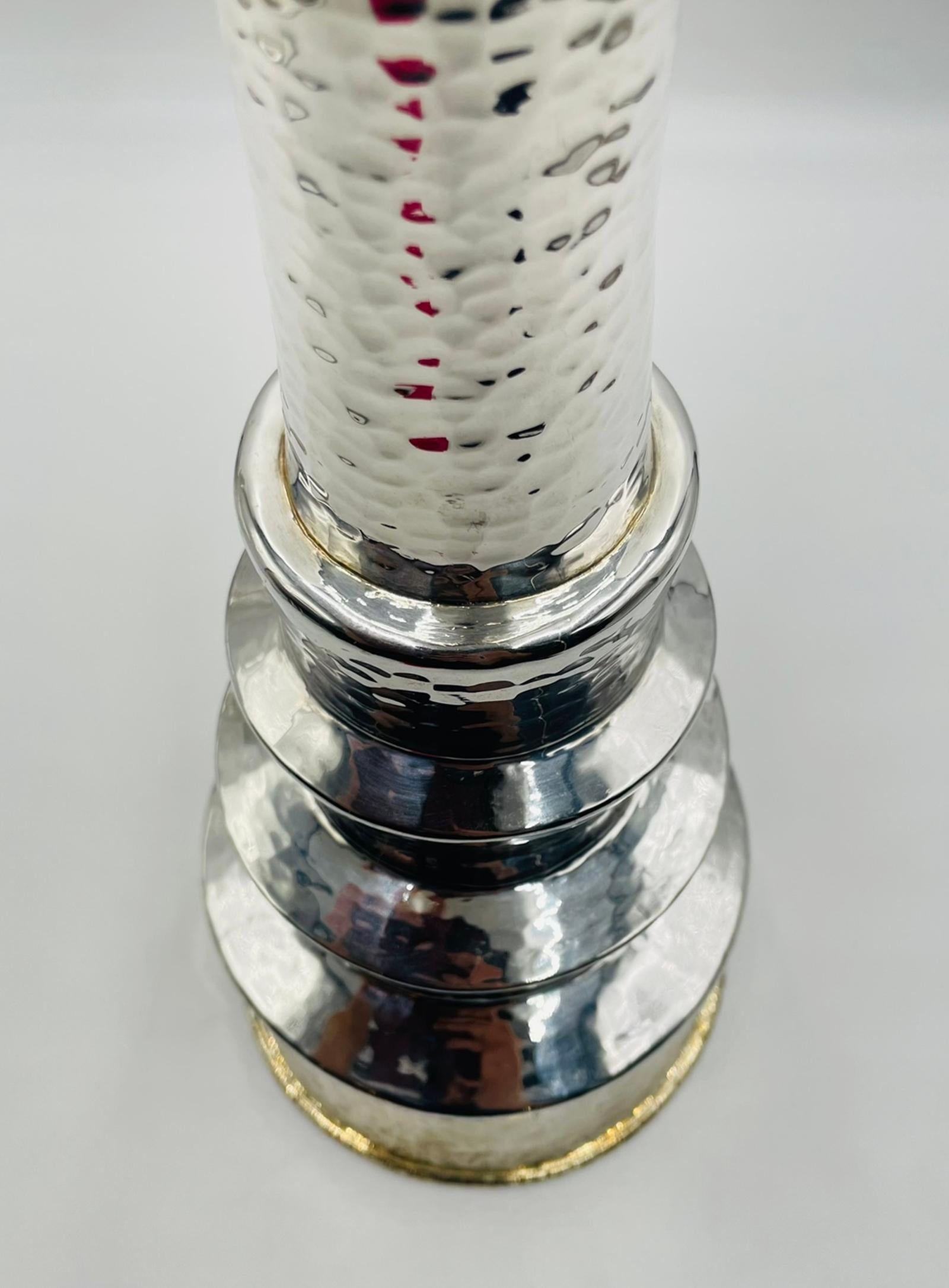 Raro vaso o portacandele scultoreo in argento di Emilia Castillo, messicano in vendita 2