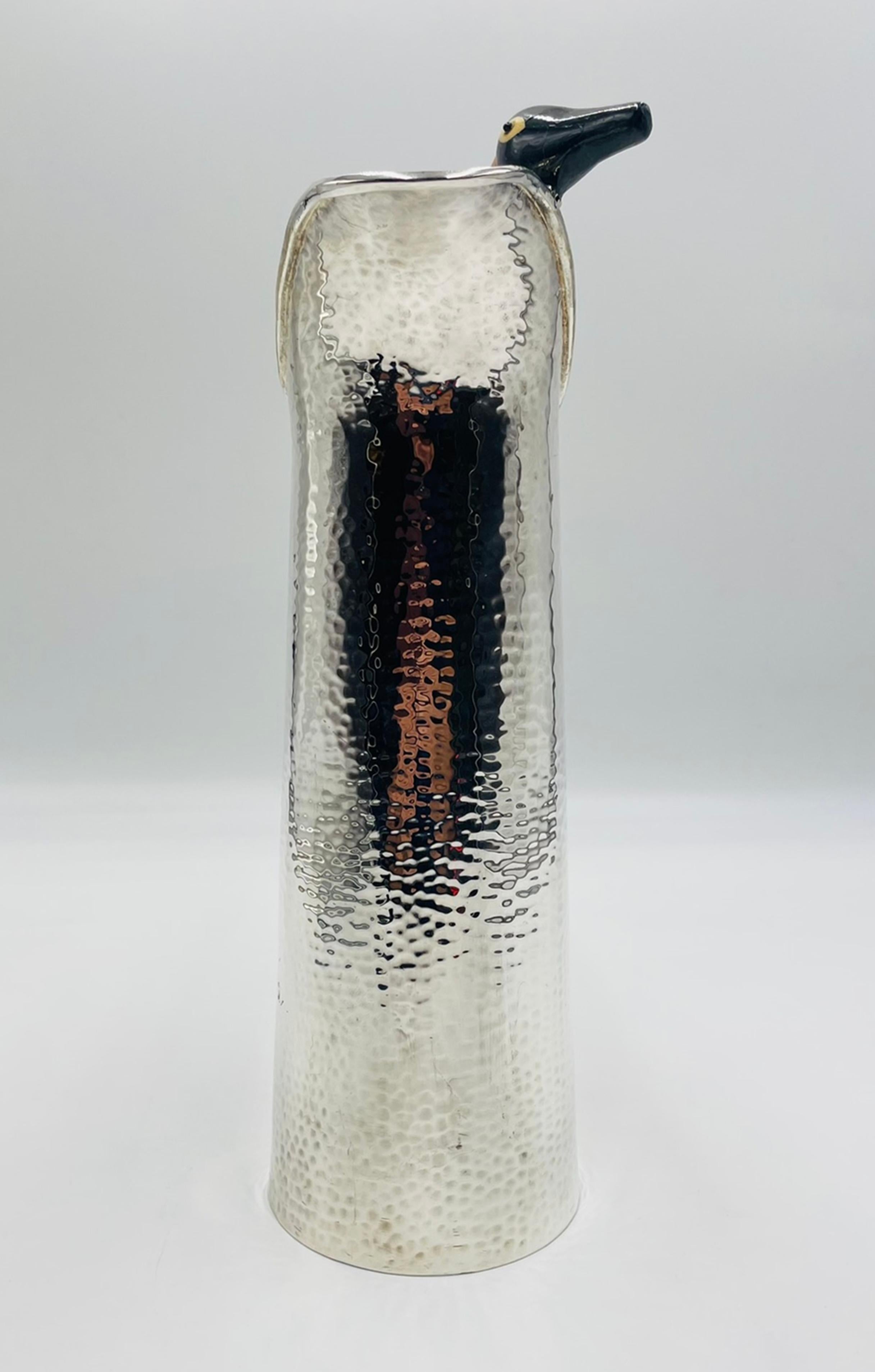 Rara brocca di Emilia Castillo placcata in argento con uccelli in onice e diaspro, Taxco Messico In condizioni buone in vendita a Los Angeles, CA