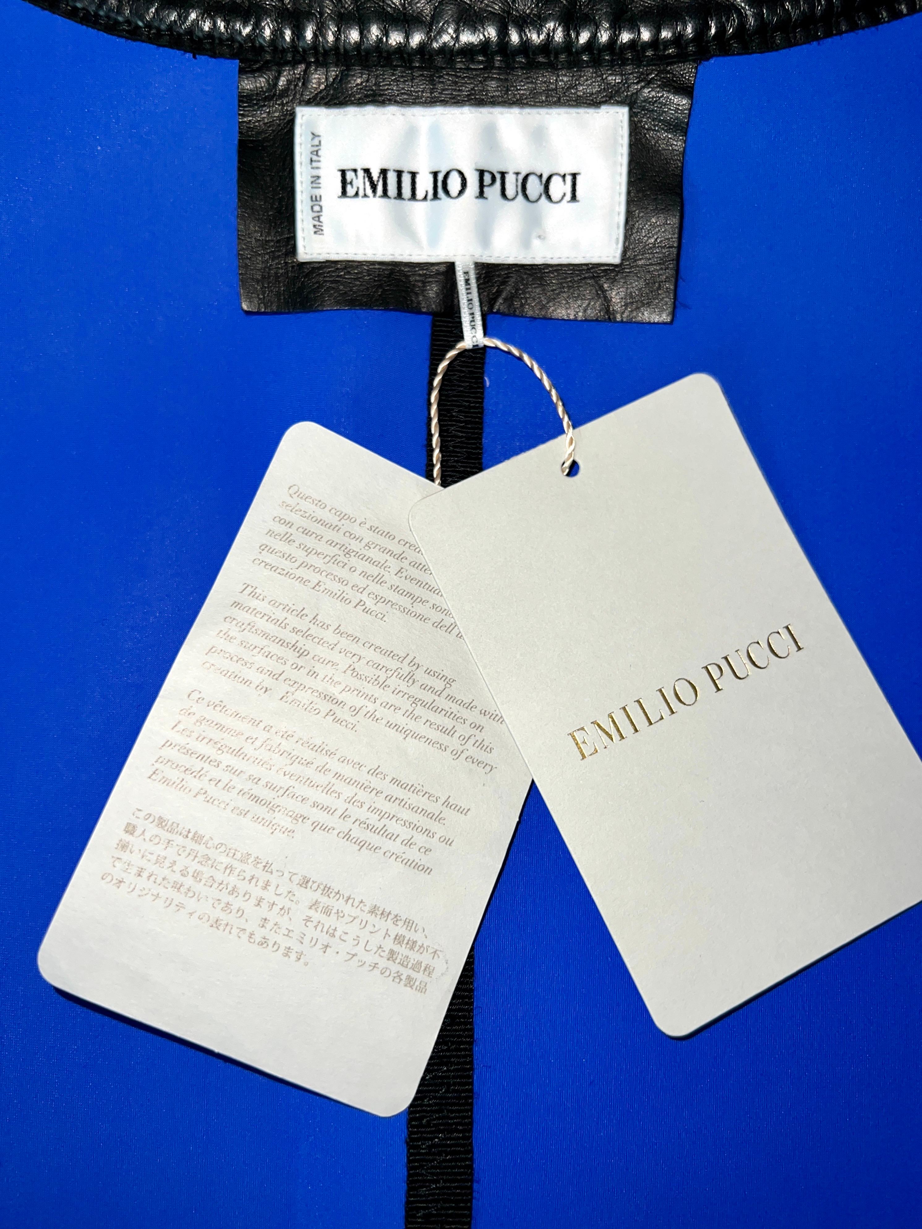 RARE Emilio Pucci by Peter Dundas 2010 Neopren Jacket Python Leather Details 40 For Sale 4