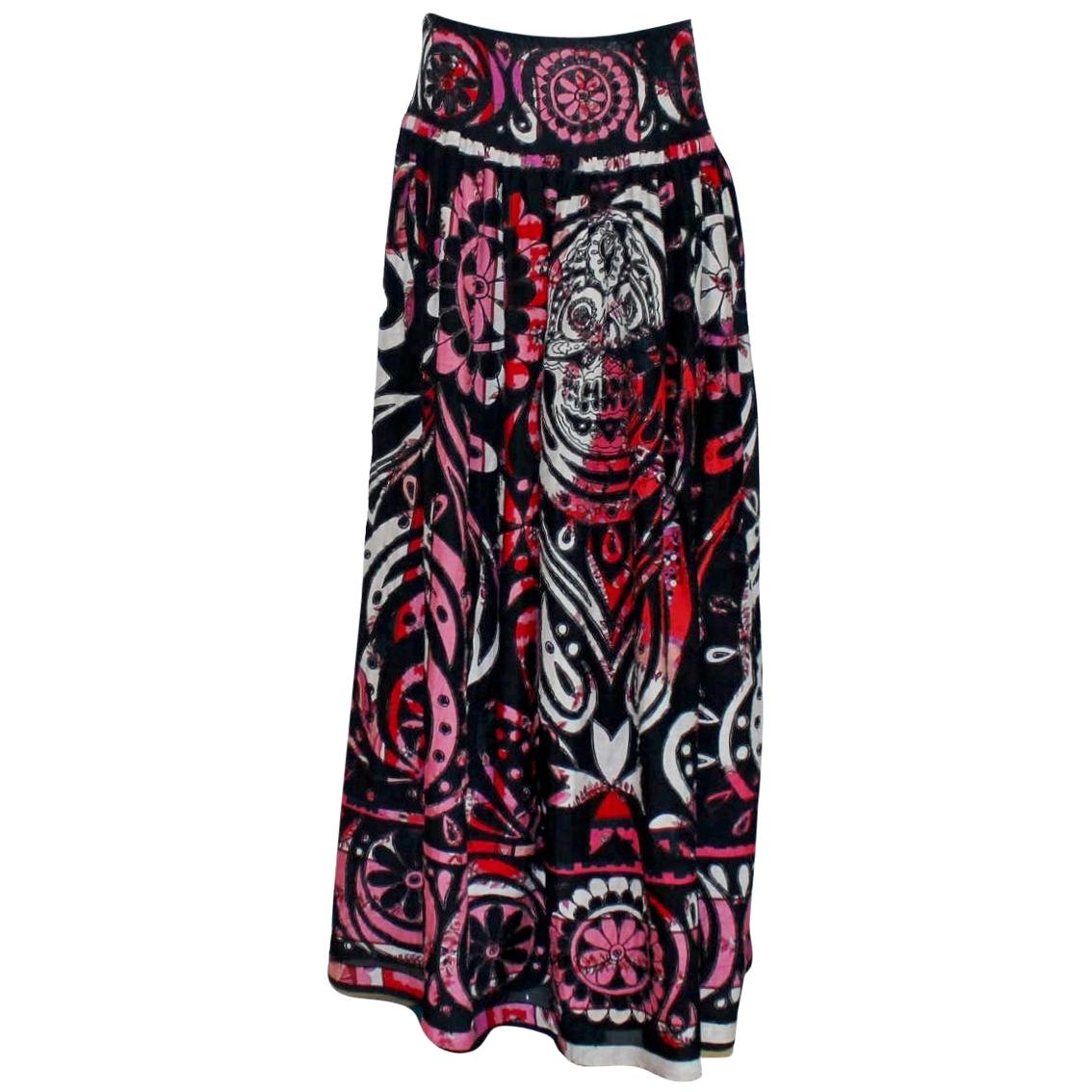 Rare Emilio Pucci by Peter Dundas Signature Patchwork Embroidered Maxi Skirt