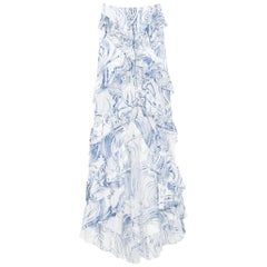 Rare EMILIO PUCCI by Peter Dundas Signature Print Lace Up Ruffled Maxi Skirt 38