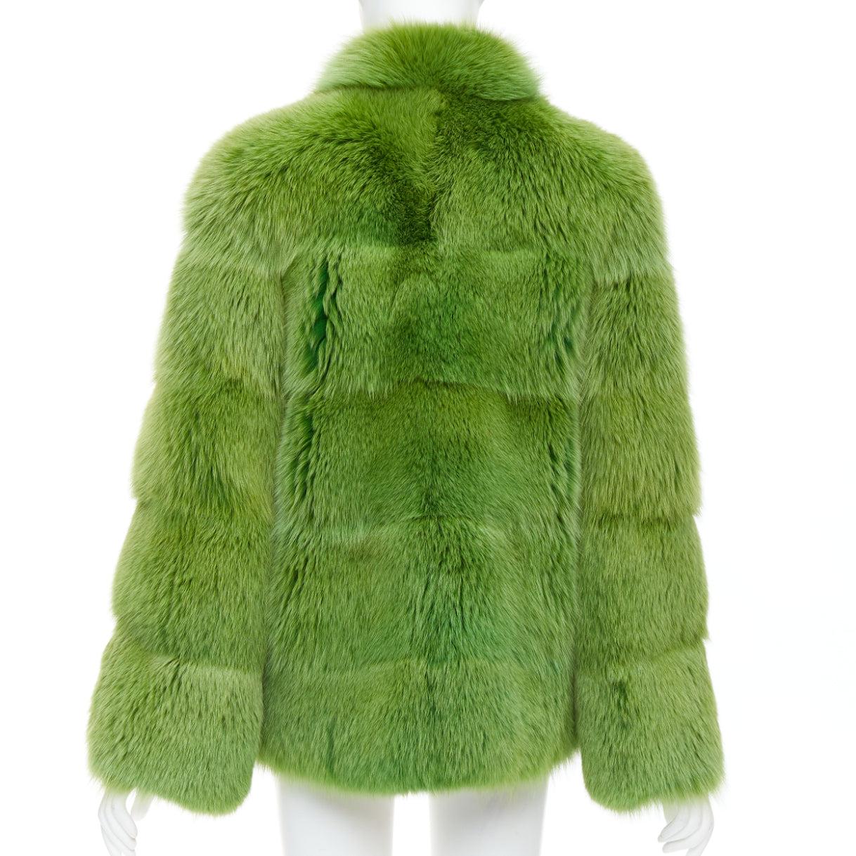 raro EMILIO PUCCI pelliccia di visone tinta in verde con collo a spillo, cappotto IT40 S in vendita 1