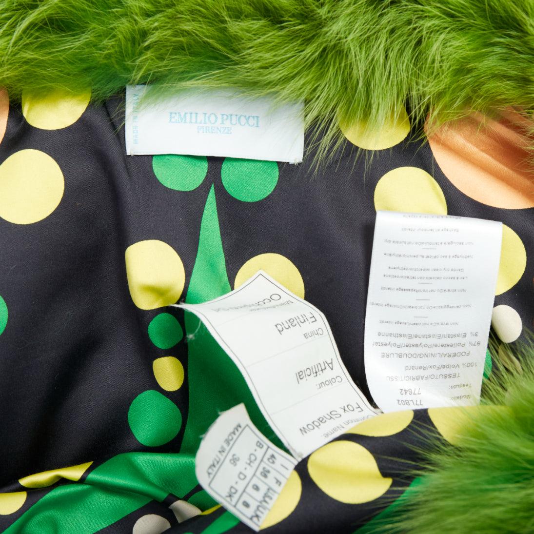 raro EMILIO PUCCI pelliccia di visone tinta in verde con collo a spillo, cappotto IT40 S in vendita 4