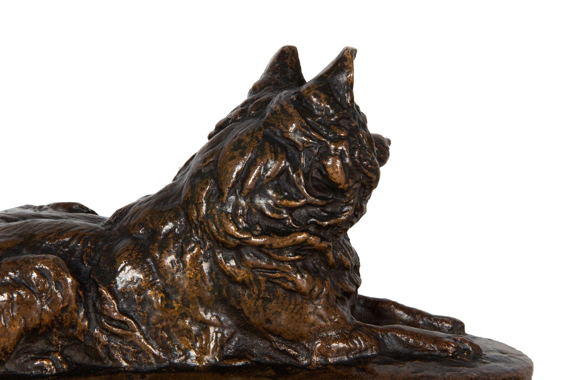 Rare Emmanuel Fremiet “Husky Dog” Bronze Sculpture, Charles More cast no. 38 For Sale 4