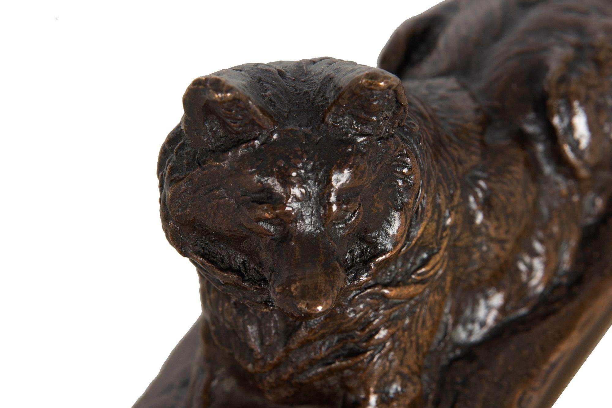 Rare Emmanuel Fremiet “Husky Dog” Bronze Sculpture, Charles More cast no. 38 For Sale 5