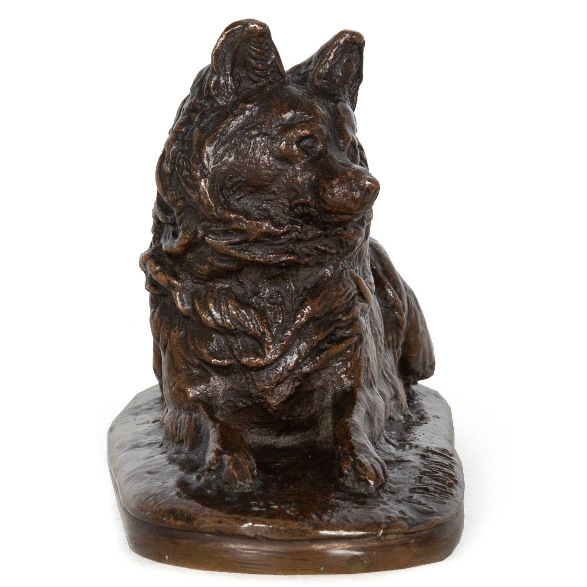 French Rare Emmanuel Fremiet “Husky Dog” Bronze Sculpture, Charles More cast no. 38 For Sale