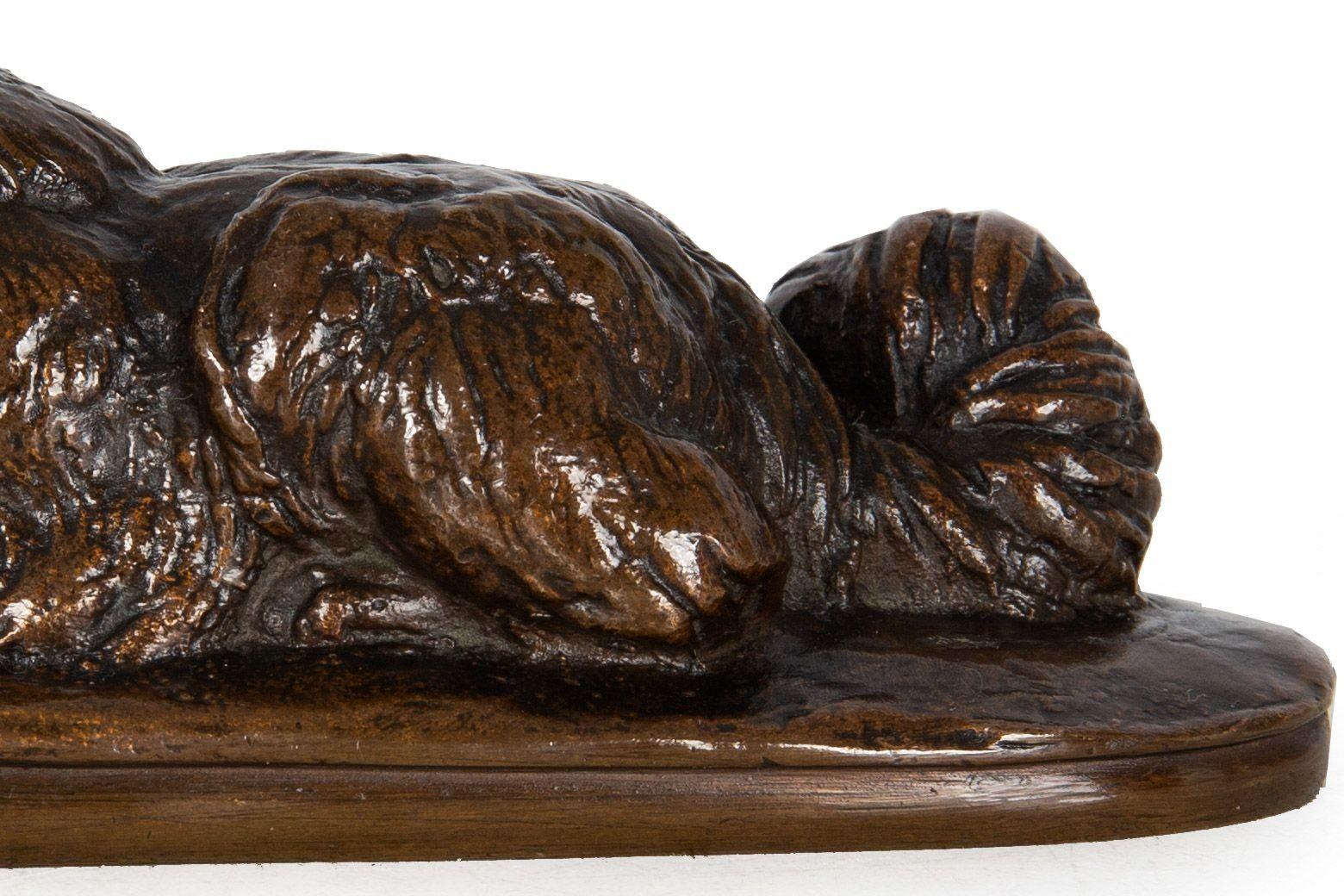 Rare Emmanuel Fremiet “Husky Dog” Bronze Sculpture, Charles More cast no. 38 For Sale 1