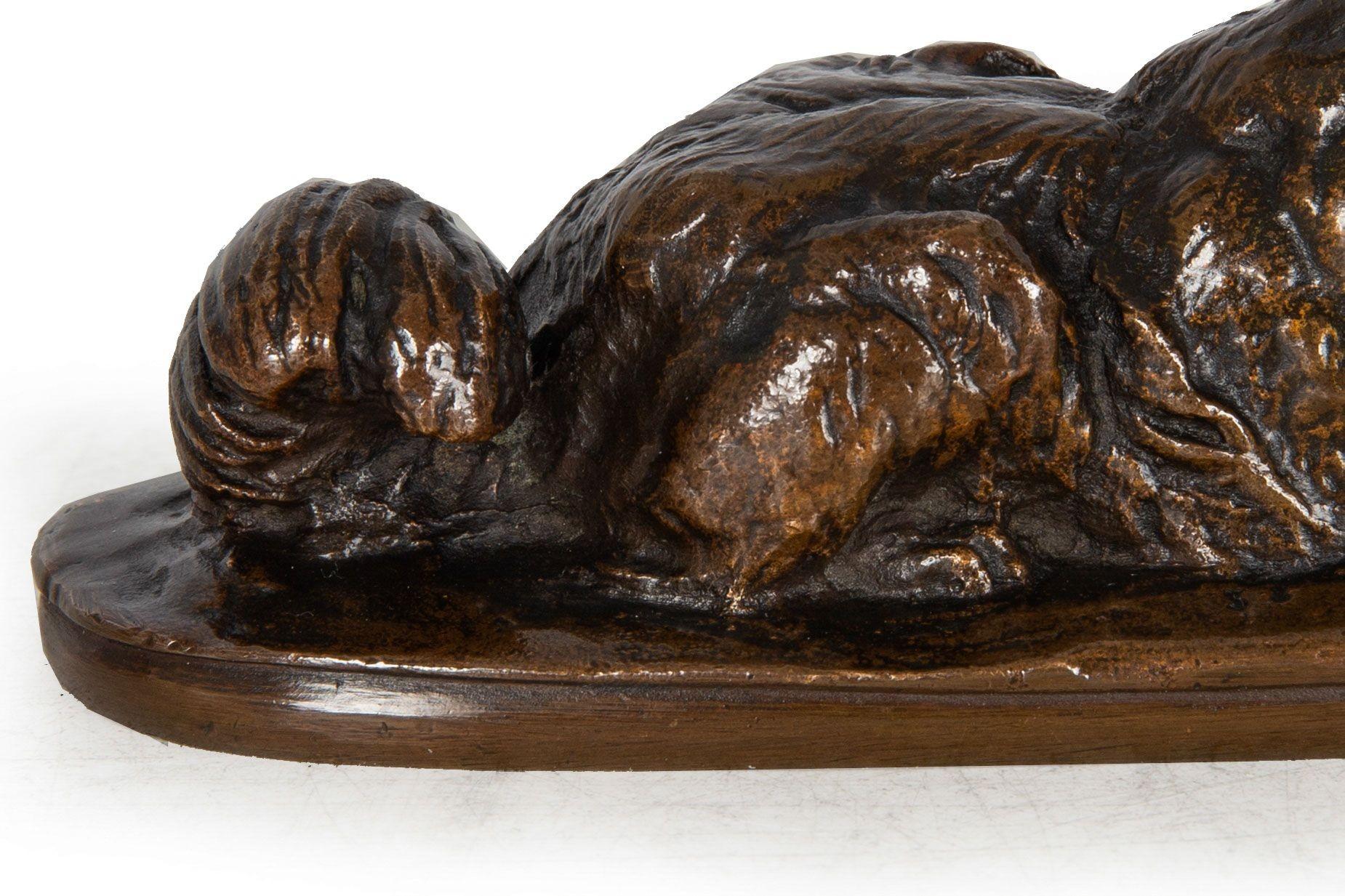 Rare Emmanuel Fremiet “Husky Dog” Bronze Sculpture, Charles More cast no. 38 For Sale 3