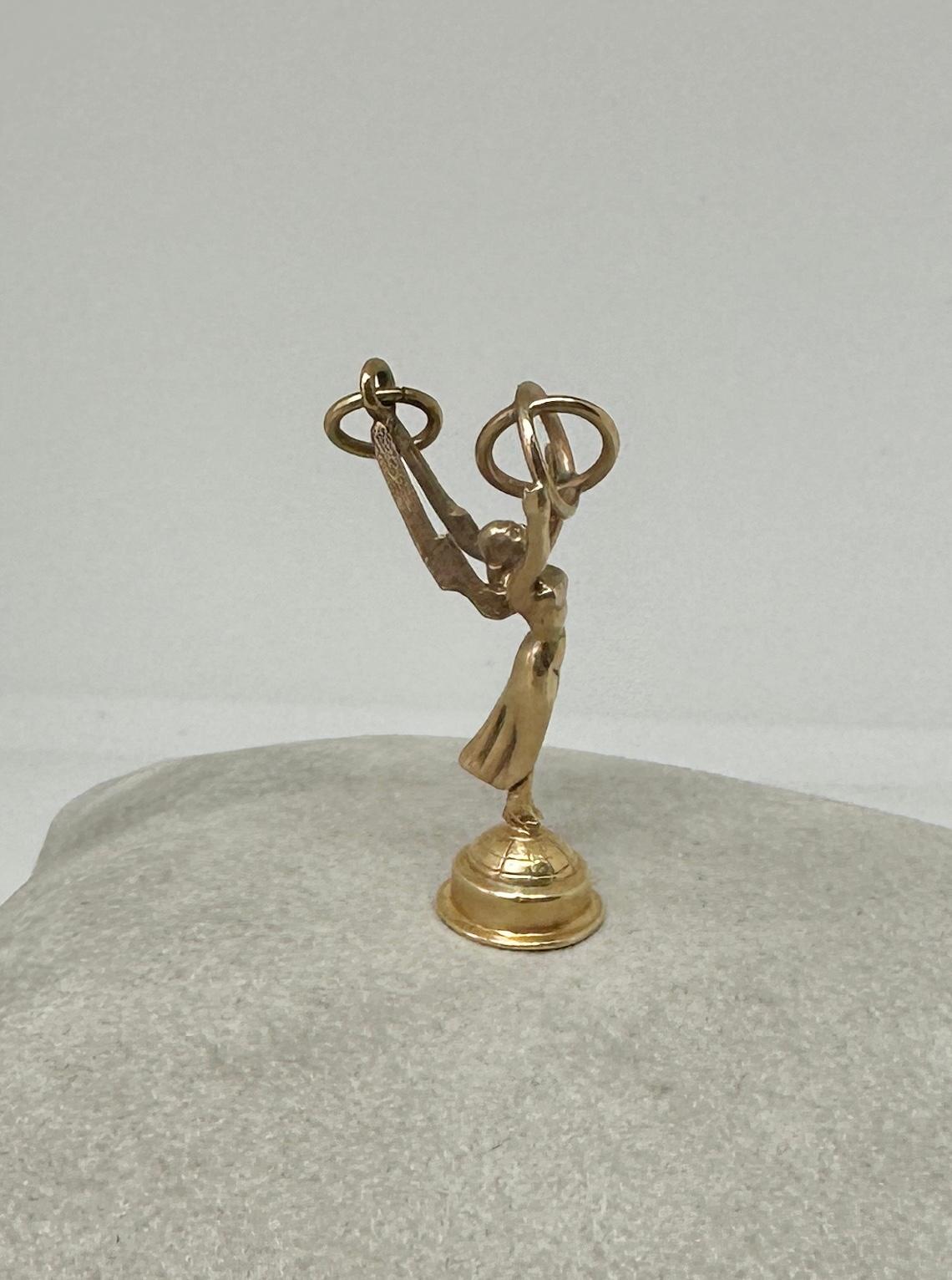 Modern Rare Emmy Award Pendant Norman Lloyd Estate Hollywood Legend 14 Karat Gold For Sale