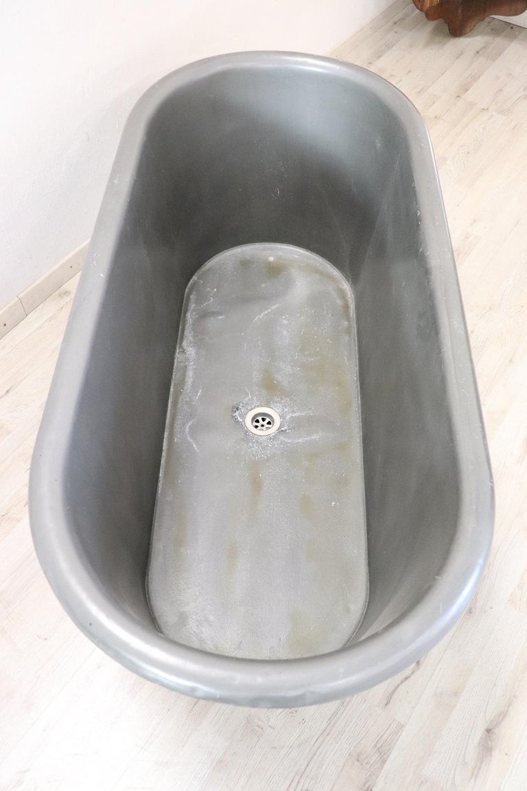 Rare Empire Antique Galvanized Sheet Military Bathtub at 1stDibs