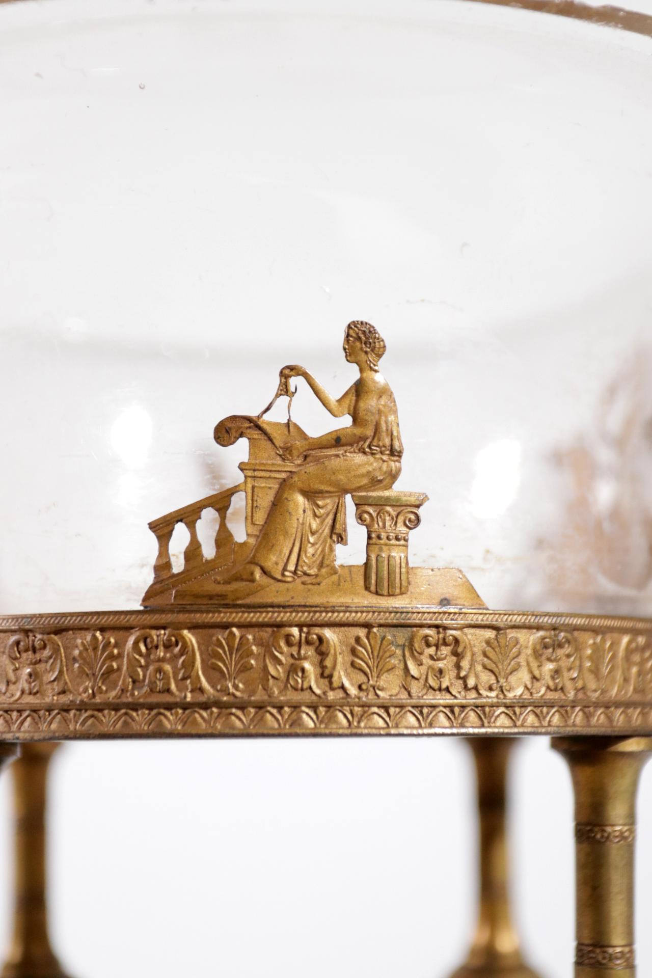 Raro Arpa de Caballos Guerreros Tazza de Fuego Dorado del Imperio Francés en venta 6