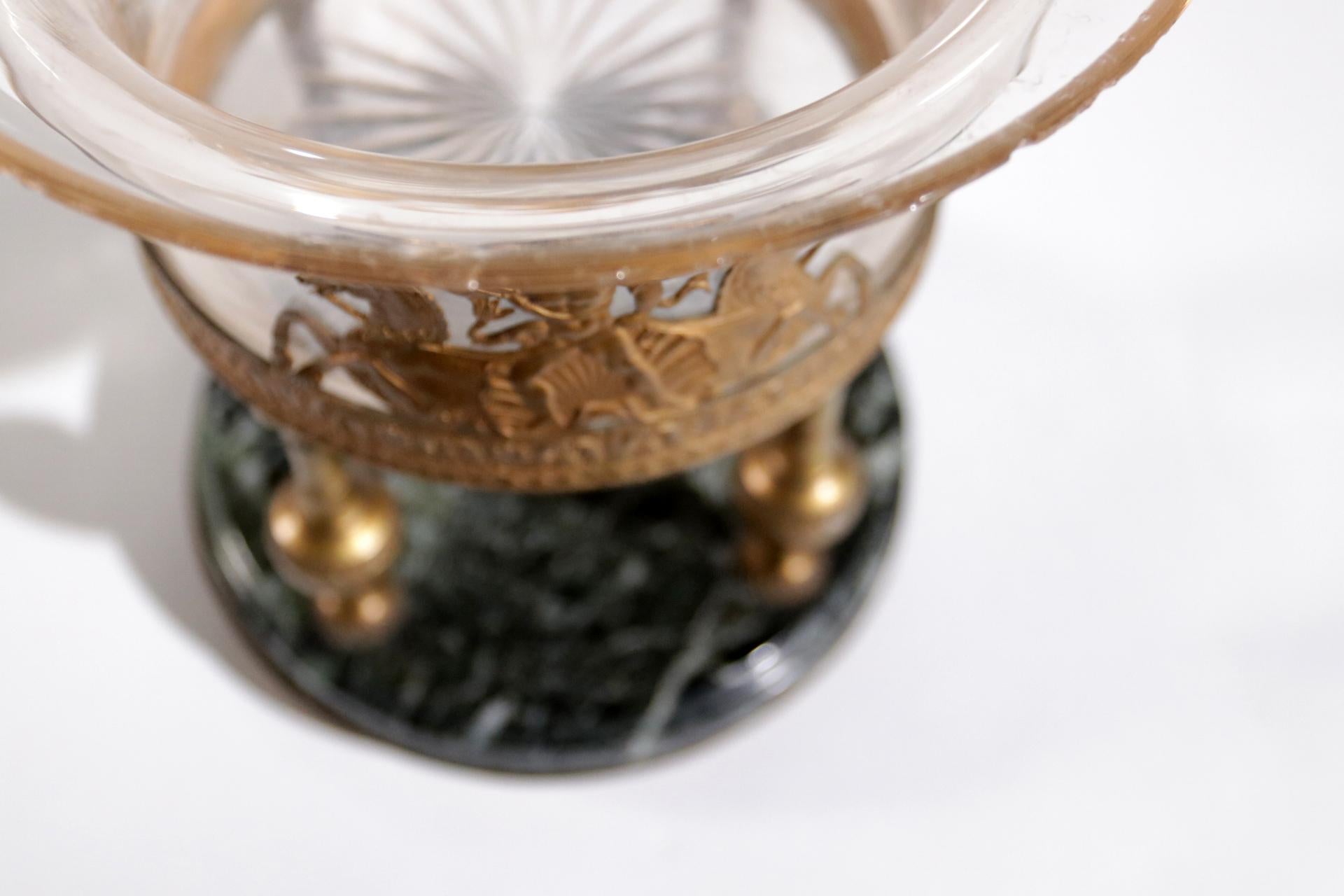 Raro Arpa de Caballos Guerreros Tazza de Fuego Dorado del Imperio Francés en venta 15