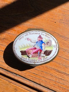 Rare Enamel Patch Box Battersea or Bilston 1760s