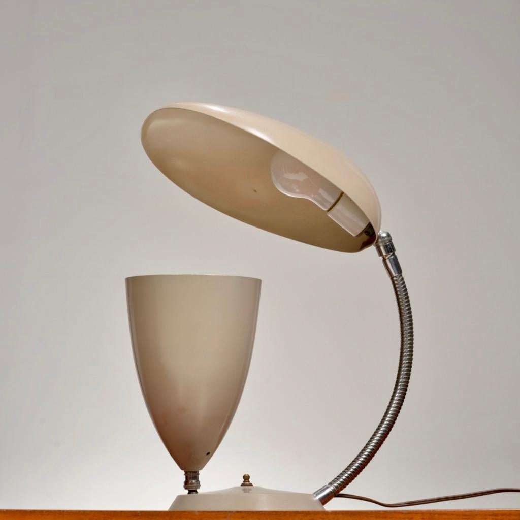 Rare Enameled Aluminum Cobra Table Lamp by Greta Magnusson Grossman For Sale 2