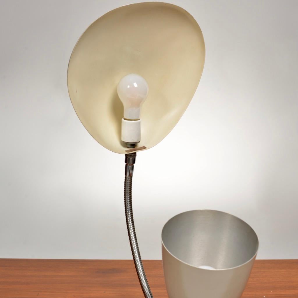 Rare Enameled Aluminum Cobra Table Lamp by Greta Magnusson Grossman For Sale 5