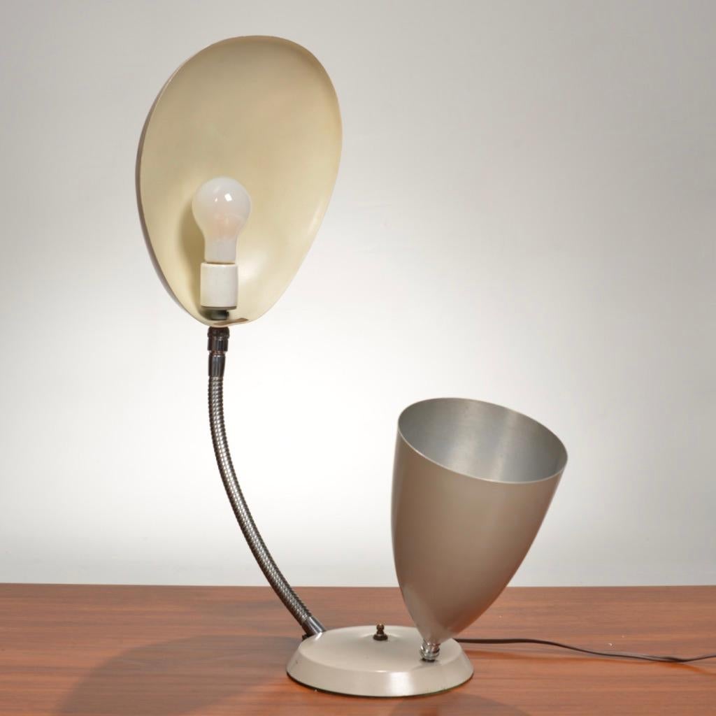 Rare Enameled Aluminum Cobra Table Lamp by Greta Magnusson Grossman For Sale 6