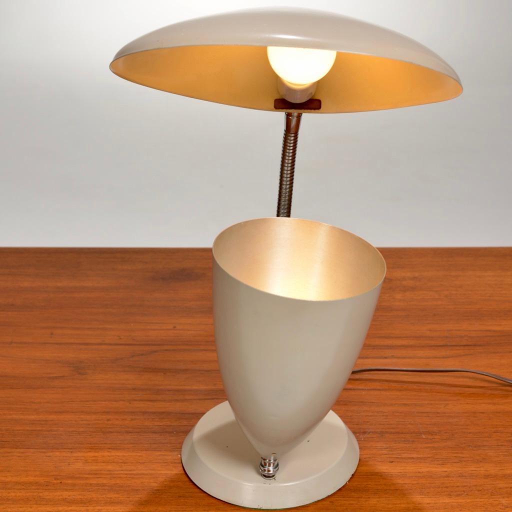 Rare Enameled Aluminum Cobra Table Lamp by Greta Magnusson Grossman For Sale 8