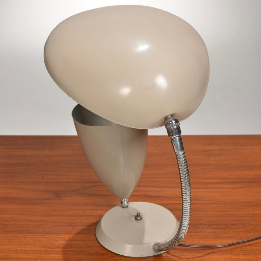 Rare Enameled Aluminum Cobra Table Lamp by Greta Magnusson Grossman For Sale 9