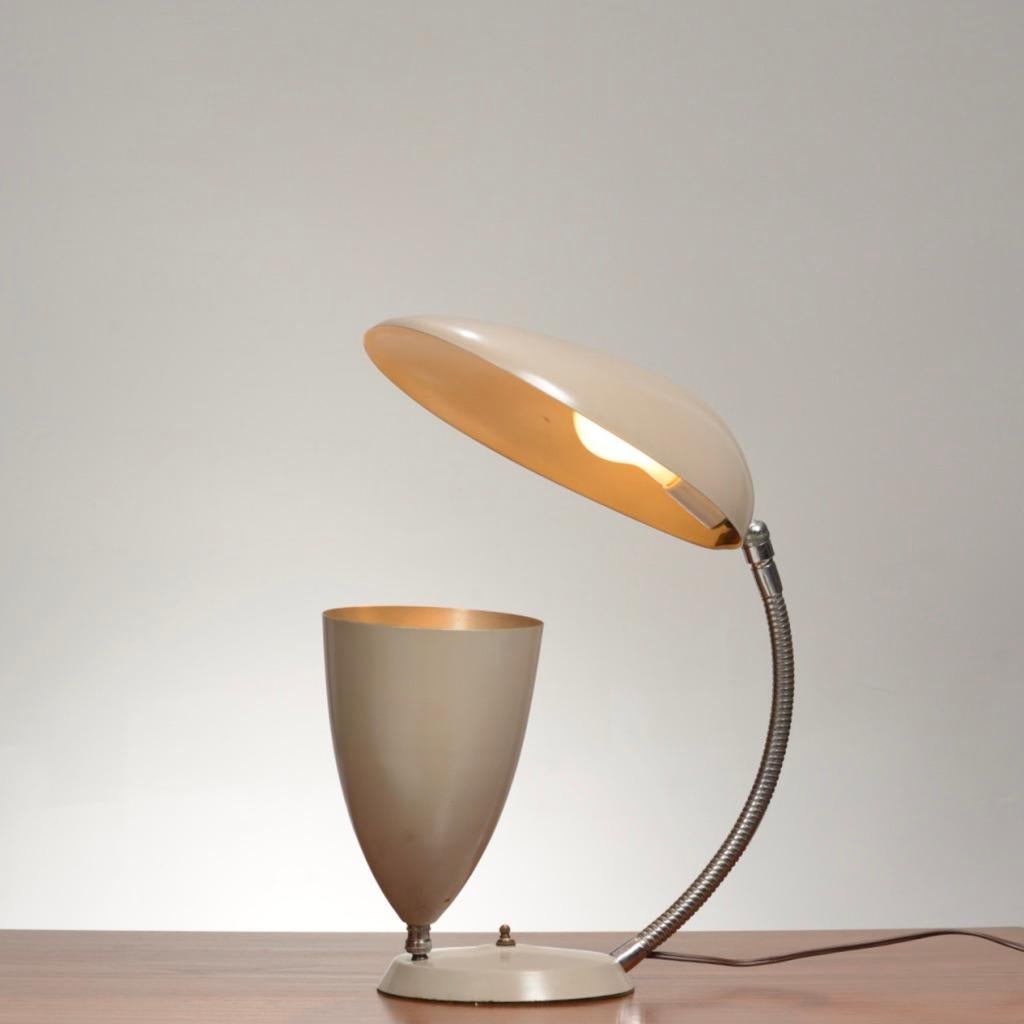 Rare Enameled Aluminum Cobra Table Lamp by Greta Magnusson Grossman For Sale 10