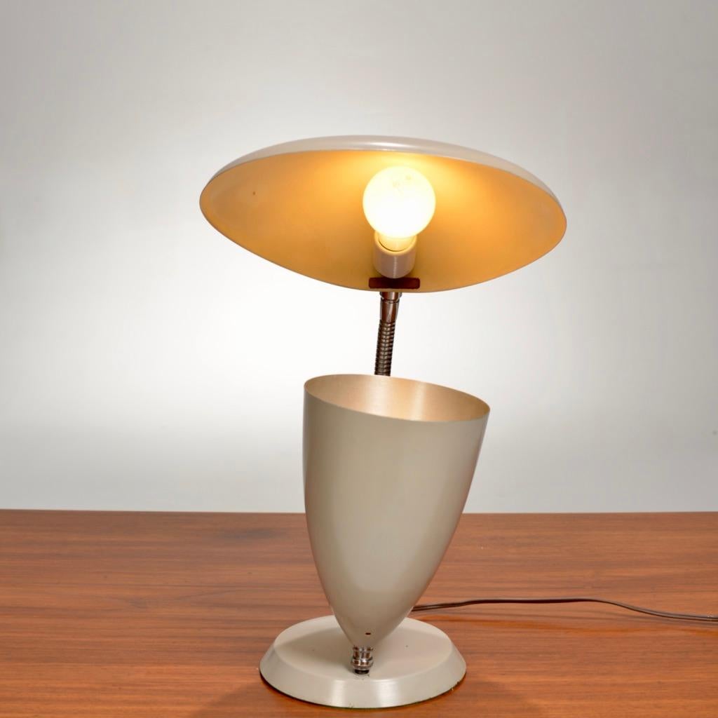 Polychromed Rare Enameled Aluminum Cobra Table Lamp by Greta Magnusson Grossman For Sale