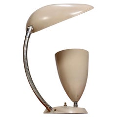Retro Rare Enameled Aluminum Cobra Table Lamp by Greta Magnusson Grossman