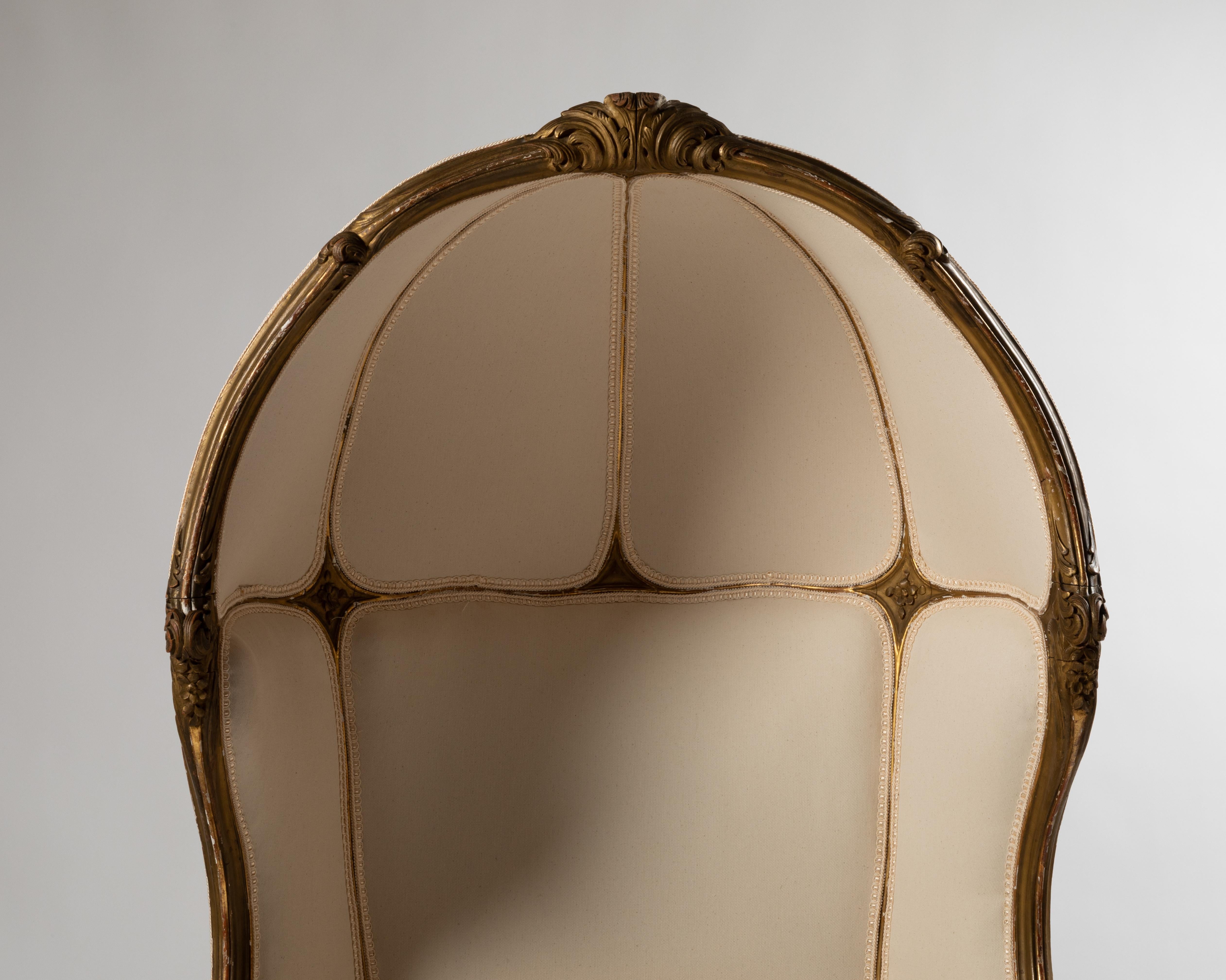 XIXe siècle Bergère à dôme ou fauteuil carosse rare fin du 19ème siècle français