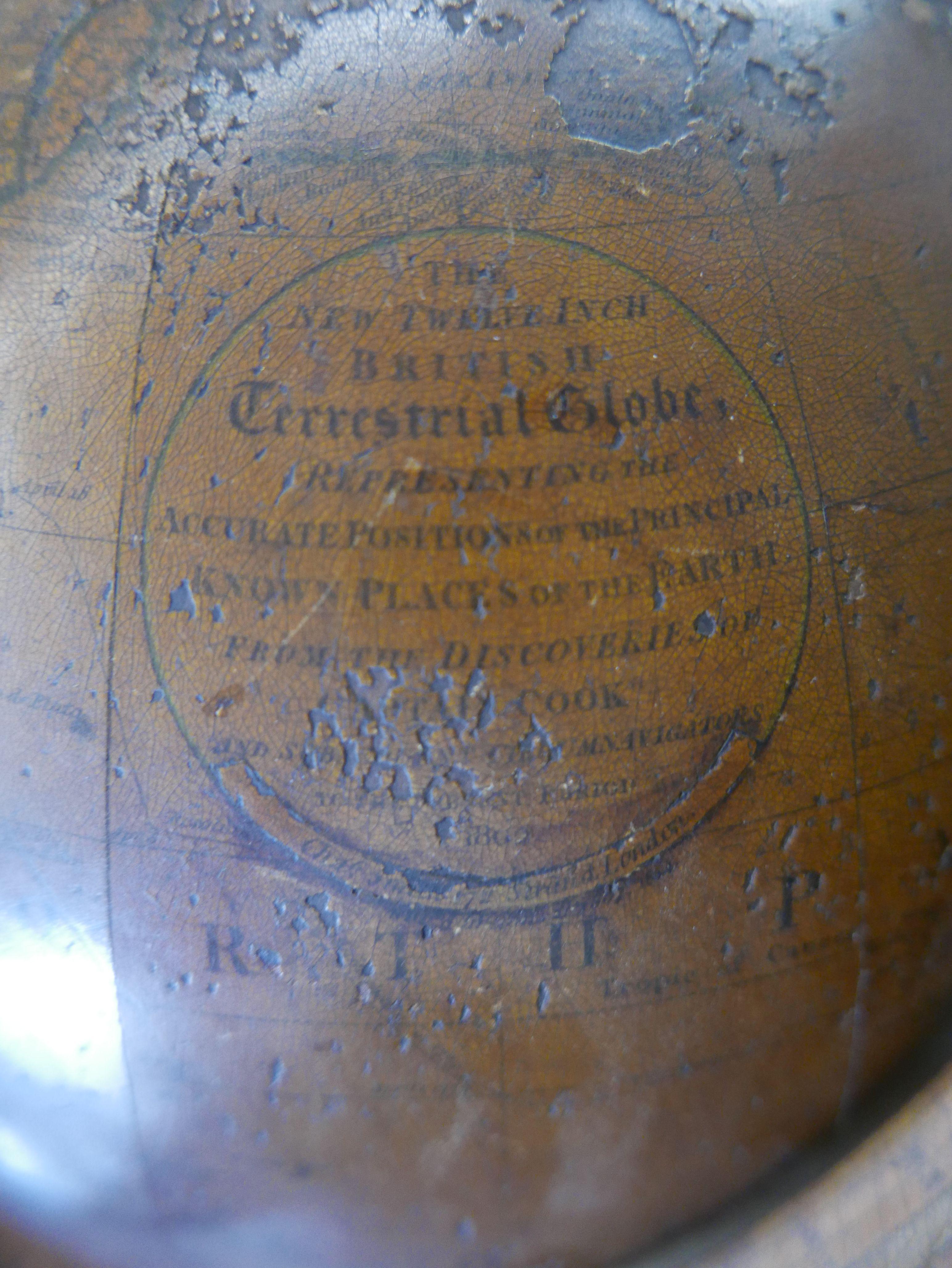 Mahogany Rare English Terrestrial Globe by Charles Smith, 1807