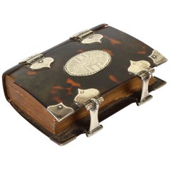 Rare English 18th Cent. Tortoise Shell and Silver Covered Book of Common Prayer