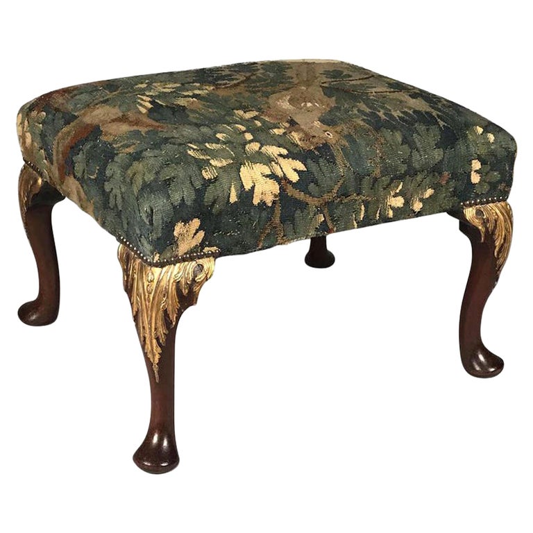 Rare English 18th Century Walnut Stool For Sale at 1stDibs