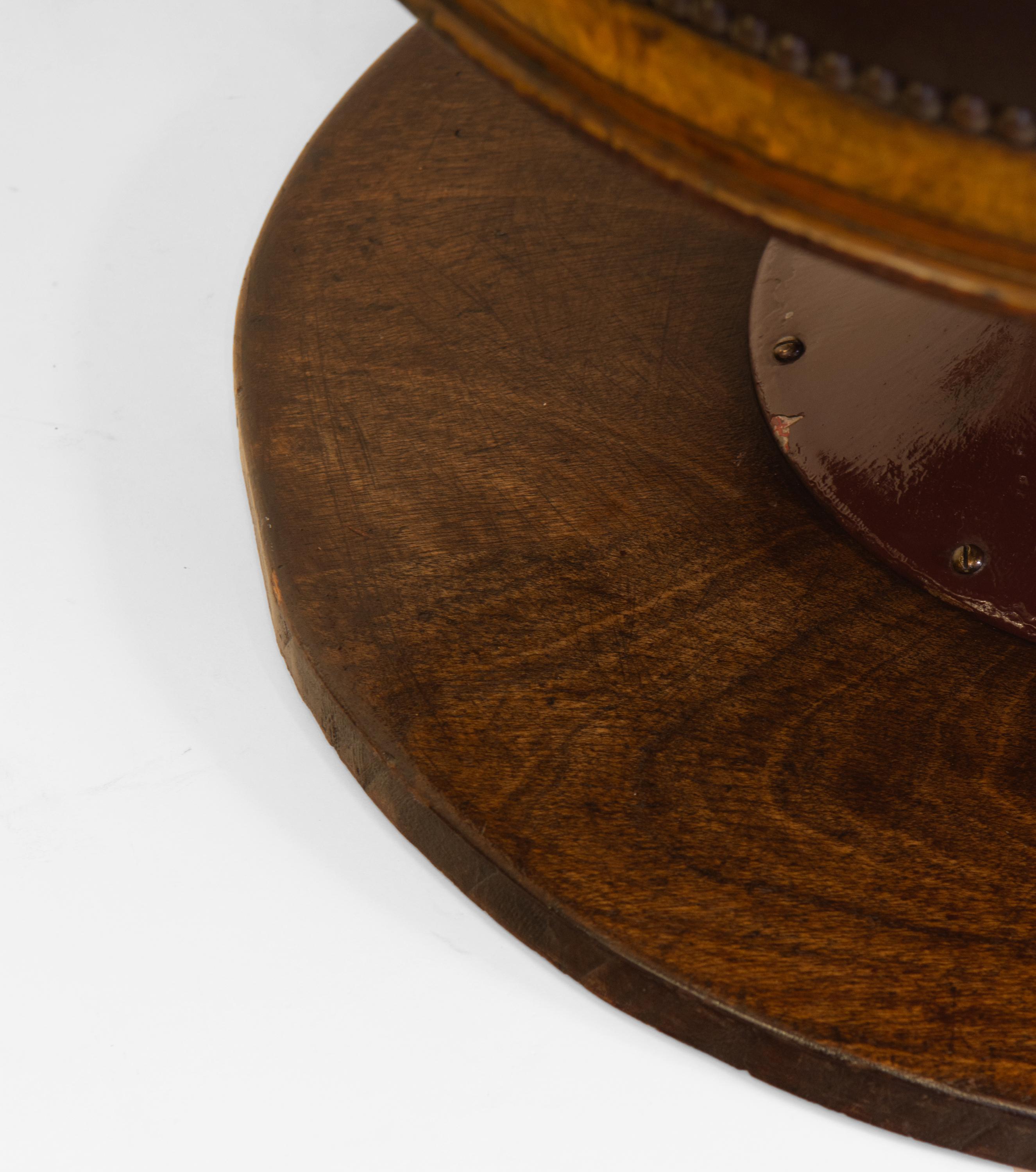 Rare English 19th Century Leather & Walnut Swivel Railway Pullman Club Chair 2 11