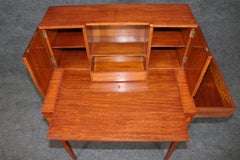 Raro legno satinato decorato con vernice Adams inglese con cassetto ad apertura laterale