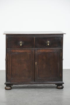 Raro armadio antico inglese a 2 ante degli inizi del XVIII secolo