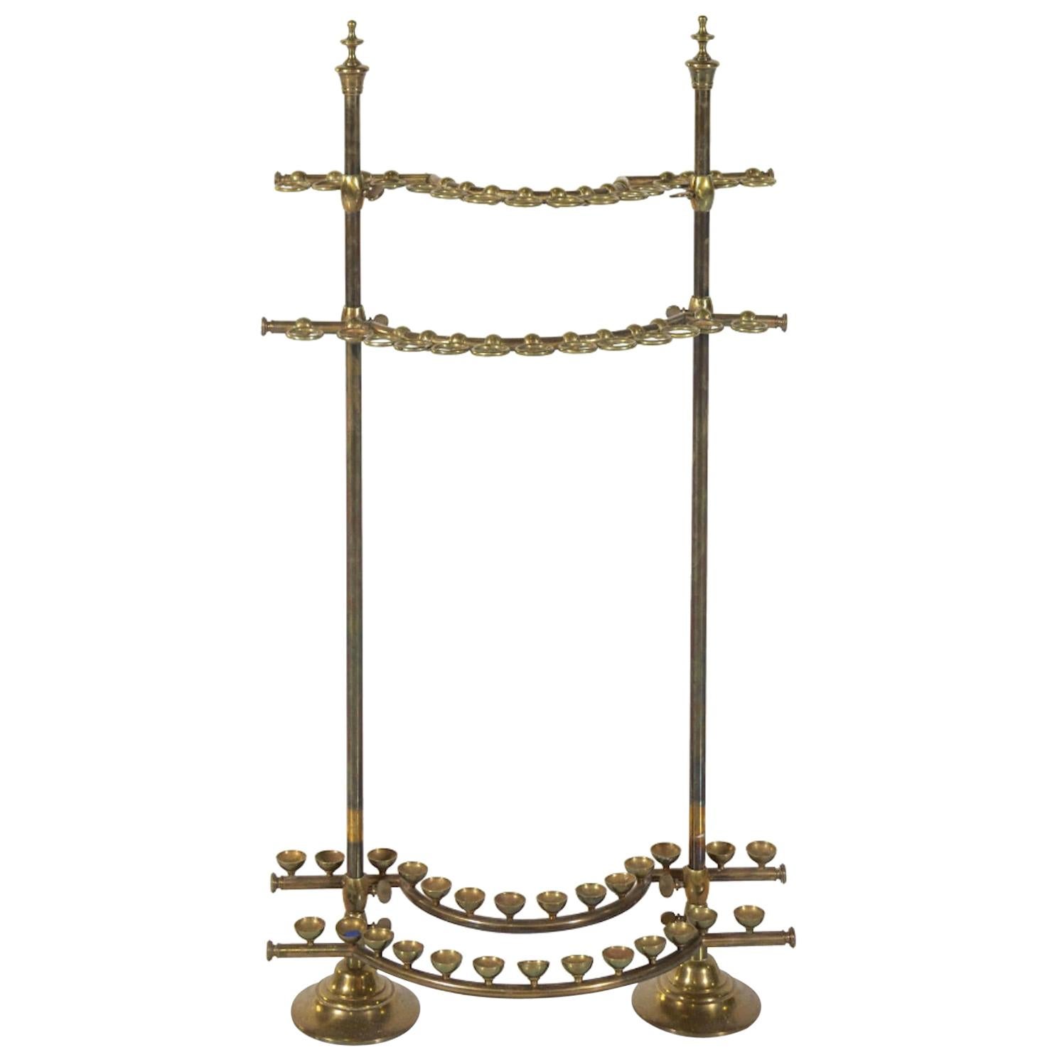 Rare English Brass Cane Stand 19th Century, Shown with the Colletion of Canes