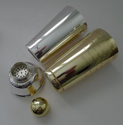 Rare English "Dial-a-Drink" Recipe / Menu Cocktail Shaker by Mappin & Webb