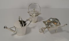 Rare English Gardening Cruet In Silver Plate, Reg. 1854, Cannons