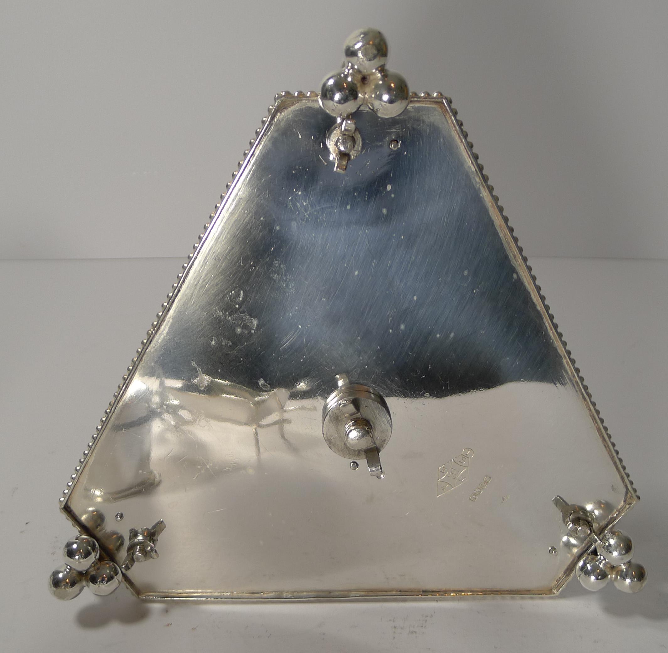 Mid-19th Century Rare English Gardening Cruet In Silver Plate, Reg. 1854, Cannons For Sale