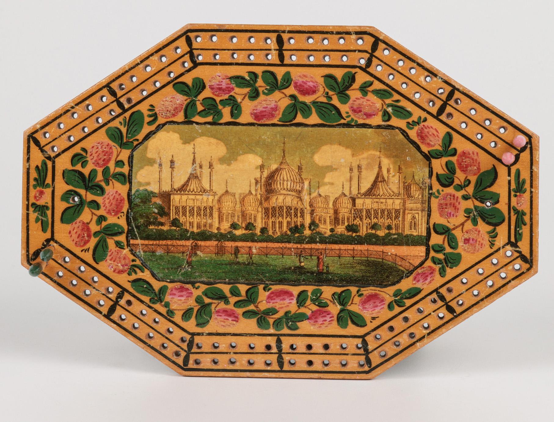 Rare table de cribbage octogonale du Brighton Pavilion de l'époque géorgienne anglaise en vente 4