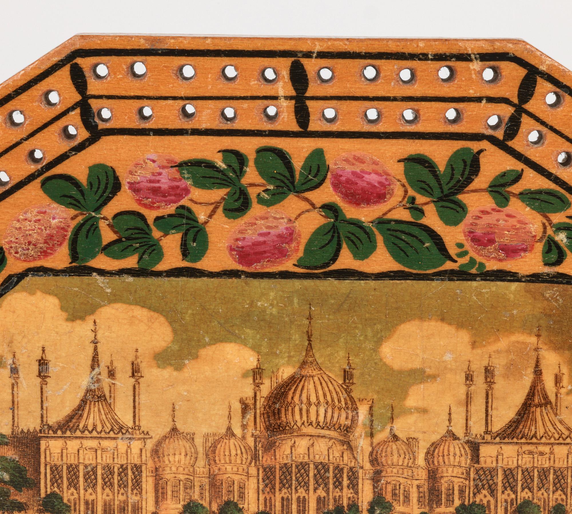 Rare table de cribbage octogonale du Brighton Pavilion de l'époque géorgienne anglaise en vente 8