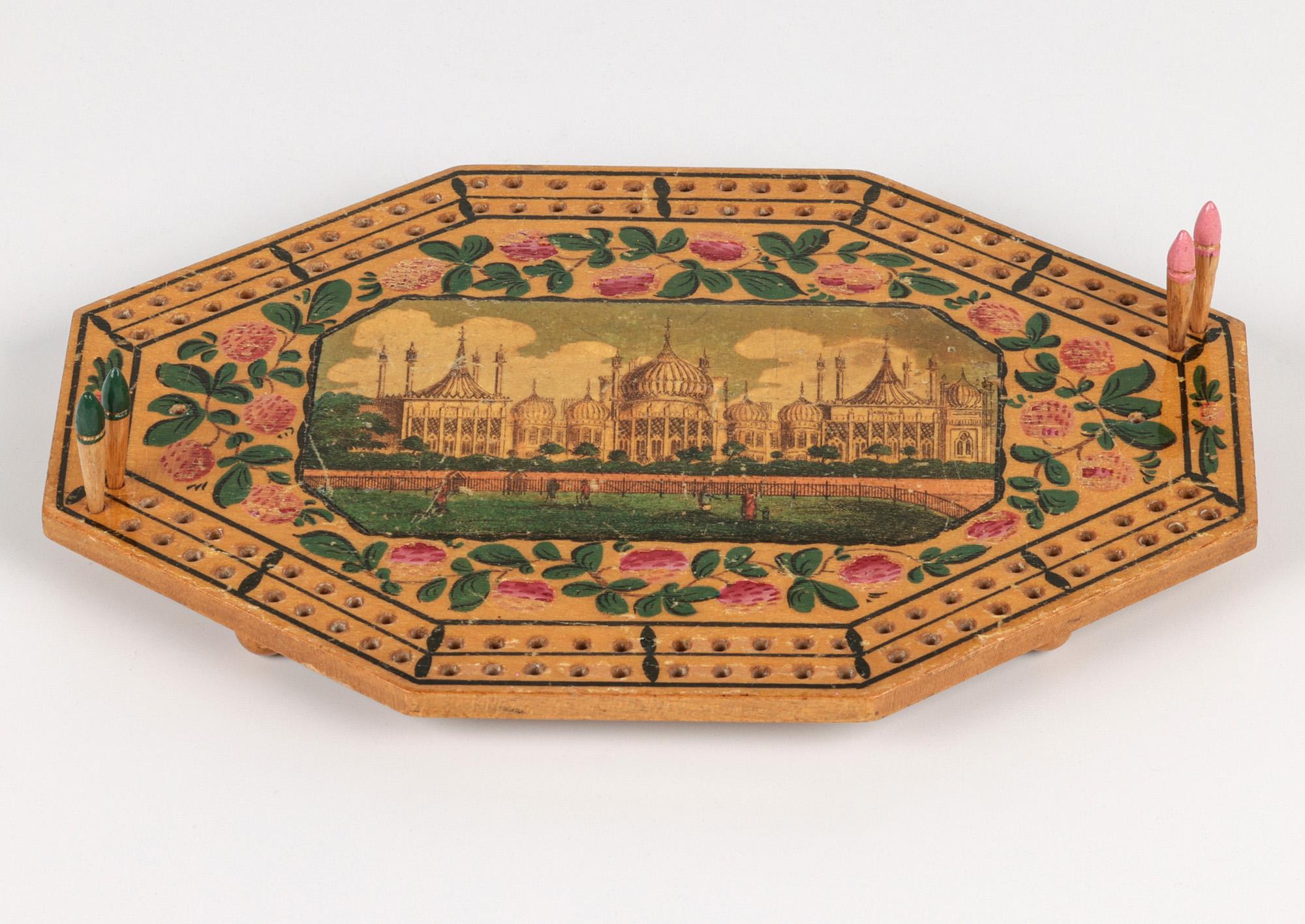 Rare table de cribbage octogonale du Brighton Pavilion de l'époque géorgienne anglaise Bon état - En vente à Bishop's Stortford, Hertfordshire