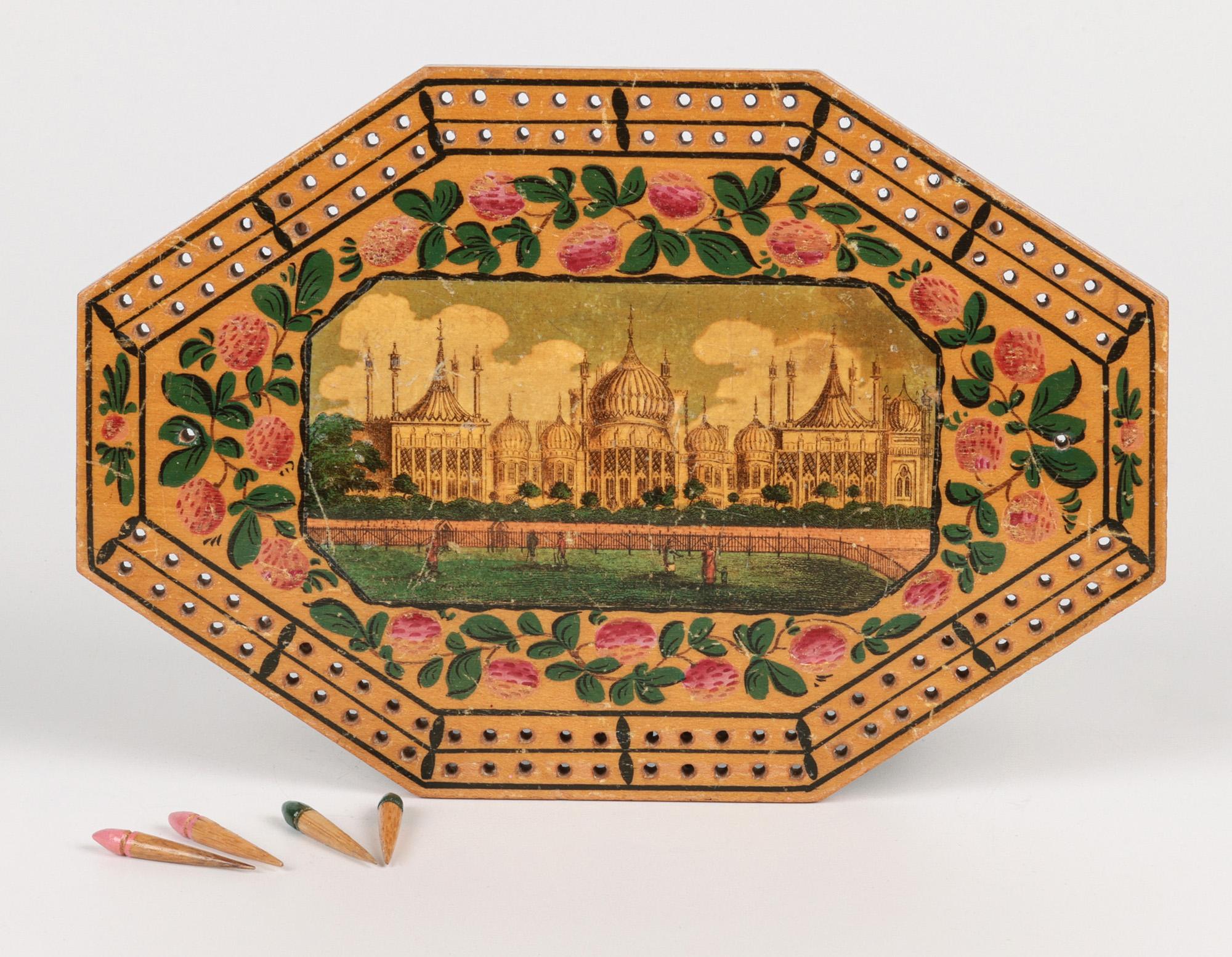 Début du XIXe siècle Rare table de cribbage octogonale du Brighton Pavilion de l'époque géorgienne anglaise en vente