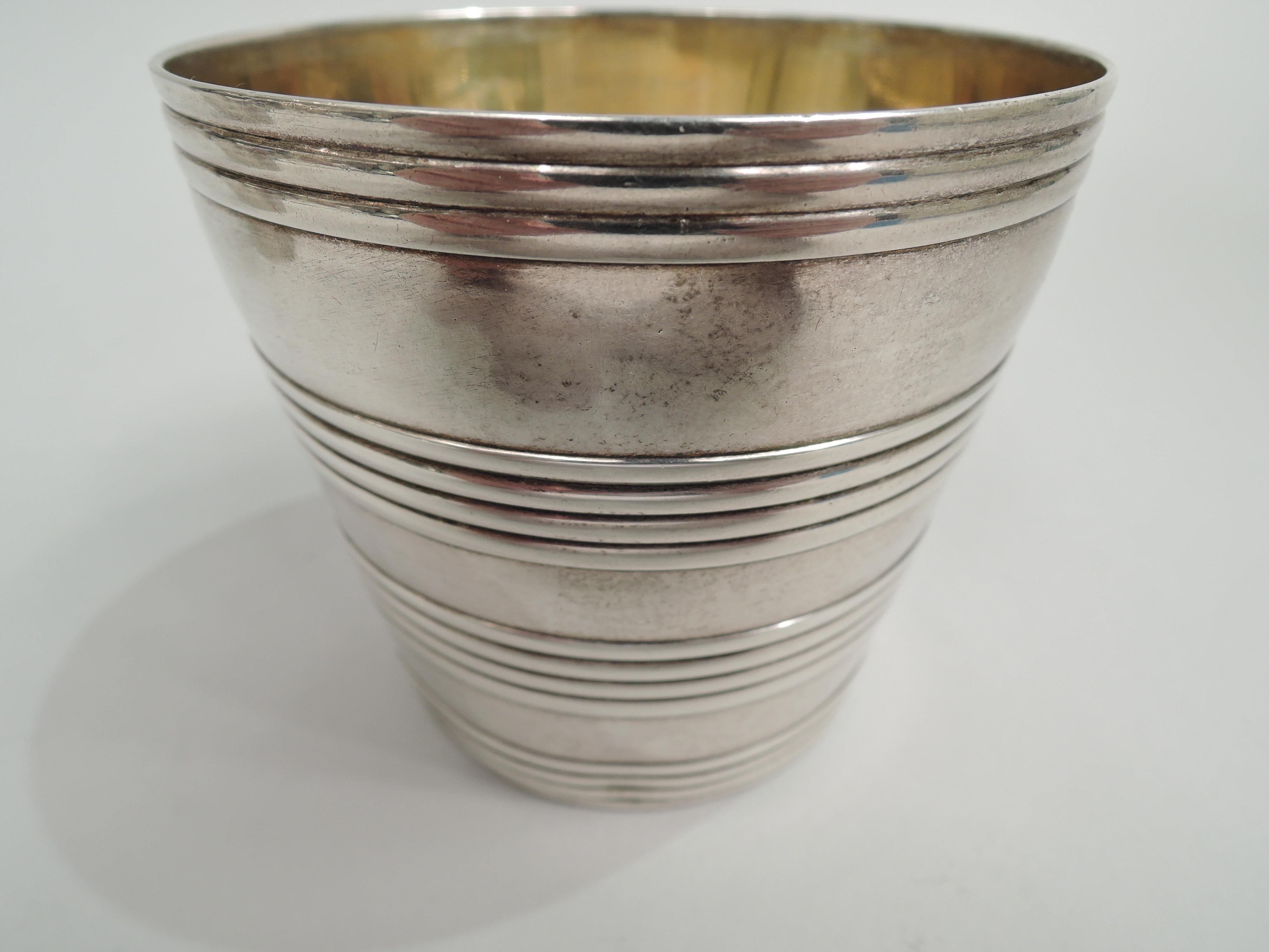 Late 18th Century Rare English Georgian Sterling Silver Double Barrel Cup