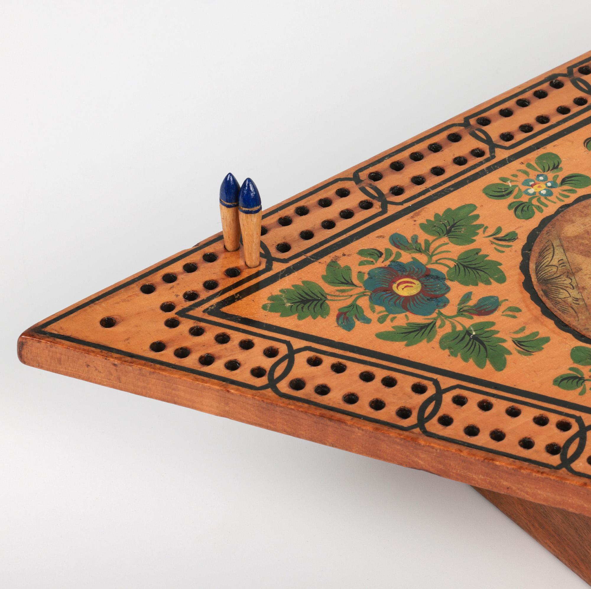 Raro tablero georgiano inglés de cribbage triangular de Bristol en venta 7