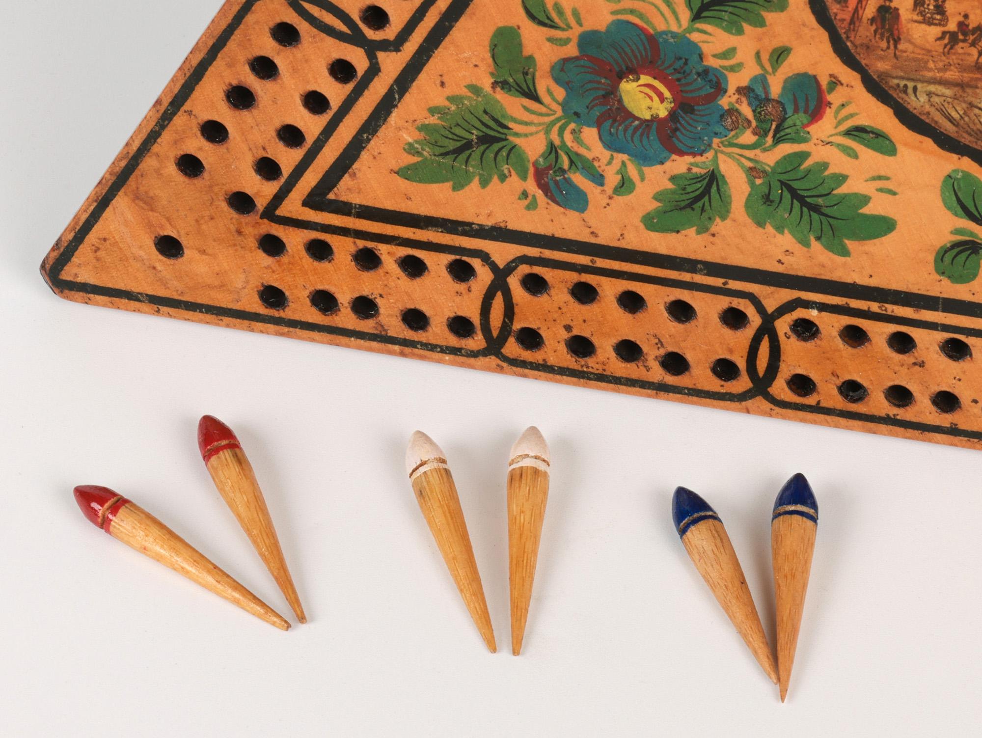 Raro tablero georgiano inglés de cribbage triangular de Bristol en Bueno estado para la venta en Bishop's Stortford, Hertfordshire