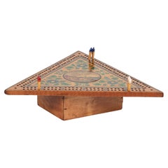 Rare planche de cribbage triangulaire de Bristol vue de l'époque géorgienne anglaise