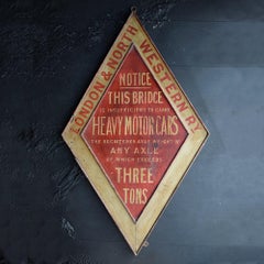 Rare English Hand Painted Railway Sign