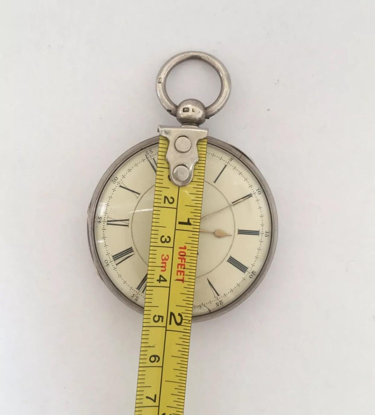 Early & Rare English Lever Centre Seconds Chronograph Silver Pocket Watch For Sale 3