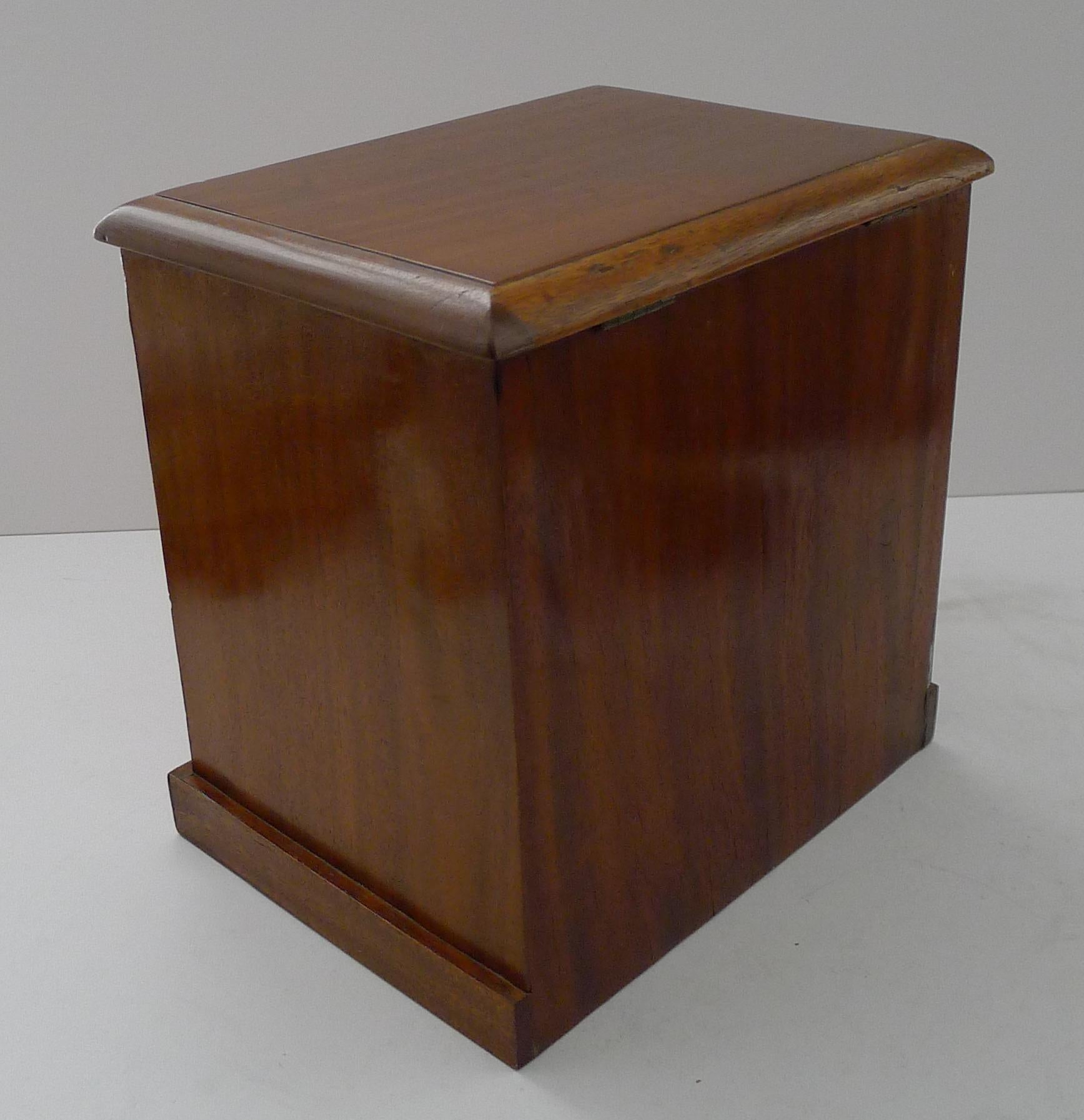 Wood Rare English Mahogany Tea Caddy - Form of Chest of Drawers c.1880 For Sale