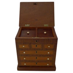 Rare English Mahogany Tea Caddy - Form of Chest of Drawers c.1880